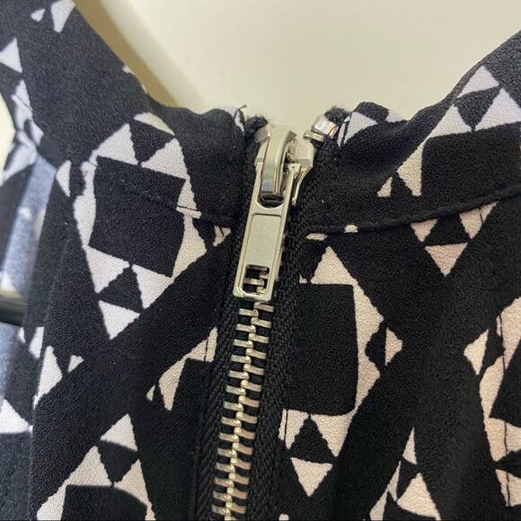 Y2K H&M Coachella Maxi Dress Fringe Geometric Print Black White Womens Size XS - Picture 5 of 6